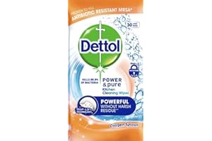 Dettol Power & Pure - Toallitas de limpieza multiusos para cocina (30 unidades)