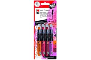 Marabu Creative Art Crayon Set 4/Pkg-Lovely Red - Pink, Orange & Reds