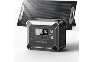 VDL Générateur Électrique Portable 2400W/2048Wh avec Panneaux Solaires Pliables 100W, Générateur Solaire, LiFePO4 Batterie Générateur, 3x230V Pure Sine Wave CA Outlet pour UPS, Extérieur, Camping, RV
