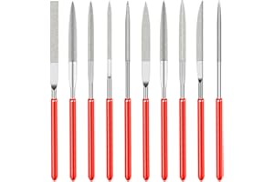 BRIOTA 10 Pcs Diamond Needle File Set, 2x100mm Professional Needle File Metal Set for Metal, Steel, Glass, Wood, Tile, Precision File Tool for Jewelry Making, Wood Carving Craft Work