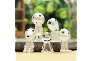 DIVISTAR 20 pcs/lot Princesse Mononoké Lumineux Arbre Elfes poupée Ornement Spirit Kodama Jardinage en Pot Décoration Micro Paysage Accessoires