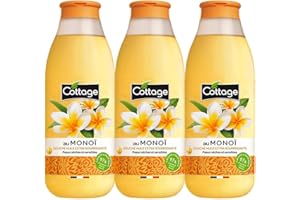 Cottage Douche Huile Extra Nourrissante au Monoï Peaux Sèches/Sensibles, 97% d'Ingrédients d'Origine Naturelle, Monoï, 560 ml - Lot de 3