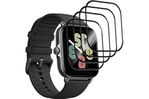 Jaavkkma 4 Stück Schutzfolie für Amazfit GTS 3 42mm Panzerglas, Anti-Kratzer/HD Transparent Panzerfolie, 3D Curved Displayschutzfolie für Amazfit GTS 3 42mm - PMMA Komposit Schutzfolie