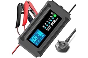 YINLEADER Car Battery Charger 10A 12V/24V Car Battery Charger Fully Automatic Intelligent Trickle Charger with LCD Display Charger for Car Batteries and Motorcycle Battery