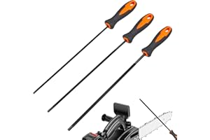 DONOONIS 3 Stück Feile für Kettensäge, Pferd rundfeile 4mm mit Griff,Kettensäge Feilen,gibt es 3 Größen von 4,0 mm, 4,8 mm, 5,5 mm,Pferd Feile Geeignet für Kettensäge Schärfen