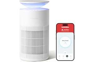 SwitchBot Purificatore D'aria Con App E Luce Notturna, CADR 400m³/h Fino A 83㎡, Filtro HEPA Rimuove 99.97% Di Muffa, Polvere, Polline, Modalità Sonno 20dB, Modalità Animali Per Famiglie Con Animali