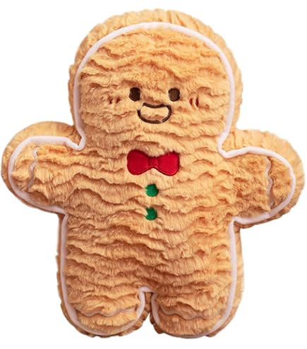 Süßer Plüsch-Lebkuchenmann – Weihnachts-Stofftier Mit Schleife, 20 Cm, Perfekt Als Deko Oder Geschenk