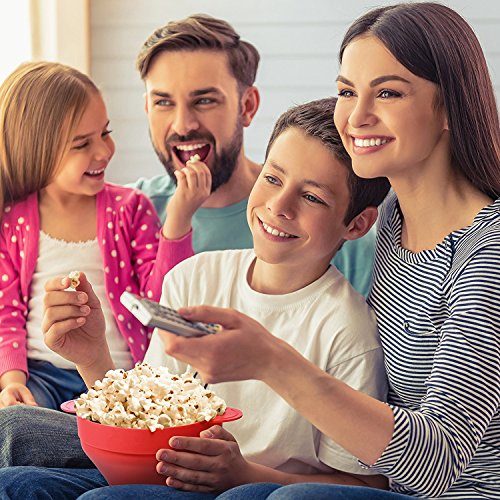 MUZIYU Mikrowellen Popcorn Popper, Silikon Popcorn Schüssel mit Deckel, faltbare Silikon Schüssel – Leicht zu handhaben - 7