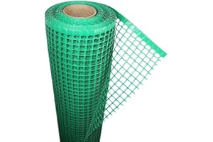 Florade Clôture en plastique HDPE | Robuste et résistant aux intempéries | Facile à installer et polyvalent | Tons vertes attrayantes | Mailles carrées | 320 g/m² | Largeur 0,6 m