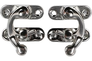 GHJKLDHA Lot de 2 loquets à crochet vintage | Loquet à crochet de cabine, loquet à crochet robuste, loquet gauche et droit, loquet verrouillable, pour boîte à outils, boîte à bijoux, porte de grange, portail,