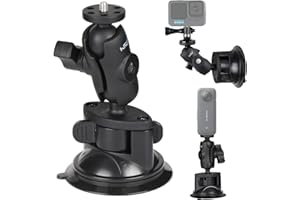 HSU Uchwyt z przyssawką do GoPro, uchwyt samochodowy na kamerę Insta360, uchwyt na kamerę idealny do szyby samochodowej i okien