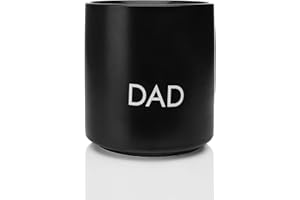 Giftandprint Tasse Schwarz Dad, Papa Geschenke für Männer Vatertag Bester Papa Geschenk Tassen werdender Papa Gifts für Väter Daddy to be Kaffeebecher ohne Henkel, Keramik,250 ml