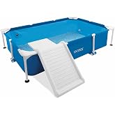 Intex Rectangular Detachable Pet Pool, 229 x 152 x 46 cm, Filter Type H, Skimmer, Cover, Resistant Materials, Dog Pool, Detac
