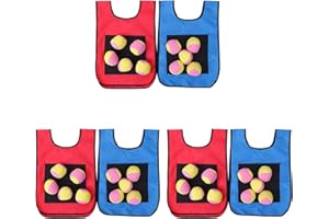 RUIZHU Dodgeball Game Set - 6Pcs Kids Dodgeball Tag Sticky Vests with 30 Sport Balls for Indoor Outdoor Playground Games