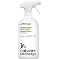 ATTITUDE Kitchen Cleaner, EWG Verified, Advanced Degreasing Power, Plant and Mineral-Based, Vegan Household Products, Citrus Zest, 800 mL