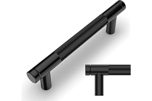 Amerdeco 10 Stück Gerändelte Schrankgriffe Schwarzes Griffe Möbel Möbelgriffe 96mm Lochabstand Türgriffe küche Schubladengriffe küchengriffe Vintage Griffe für Küchenschränke Kommode Schrank