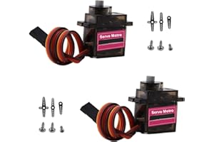 HAXIHA 2 Piezas Mini Motor Servos Maqueta 9G Servomotor de Metal Ruedas dentadas Kit de Microservomotor para RC Robot Helicóptero Barco Avión Coche Modelo de Vehículo Control