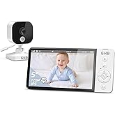 GHB Camara Vigilancia Bebe 5" 720P HD IPS Vigilabebes con Camara con Pantalla de 5000mAh, Visión Nocturna, Comunicación Bidir