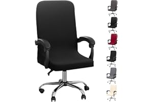 ‎DIOXIDE Dioxide Bürostuhl bezug Bürostuhlabdeckung Stuhlhussen Drehstuhl Bezug Moderne stuhlbezug sitzfläche Elastischer Abnehmbarer Stuhlbezug für die Bürostuhl(No Stuhl)(Schwarz M)
