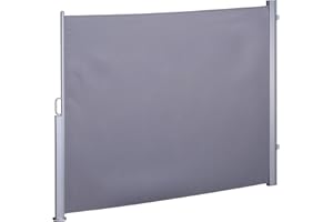 Ventanara® Seitenmarkise ausziehbar Sichtschutz Sonnensegel Windschutz Sonnenschutz Seitenrollo (180 x 300 cm, Grau)