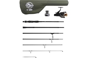 RIGGED & READY TRAVEL FISHING Rigged and Ready S Max and S Mid Travel Fishing Rods. 2 Powerful Predator-Carp-Surf Compact Multi-function Rods, 2 tips & Case for Mobile Travelling Anglers freshwater and seawater fish 15kg (33lb)