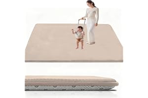 Babylekmatta, 2 cm tjock, 100 x 120 cm, lekmatta med halkfri kort lugg, vattentät, extra stor, golvlekmatta för nyfödda, småb