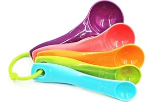 WOLMIK Juego de cucharas medidoras de gramos, coloridas con diferentes capacidades, herramienta para líquidos y sólidos, cuchara dosificadora para horneado