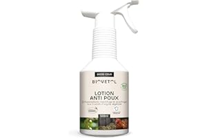 Biovetol - Lotion Anti-Poux Basse-Cour - certifié Bio par Ecocert - pour Les volailles (Poules, Poulets, Canards, oies, …) - Protection Antiparasitaire - Conçu et fabriqué en France - 500 ML