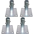 Folpus 4Pcs Scaffold Base Plates 12x12cm Accessory Sturdy Structure for Scaffolding Galvanized
