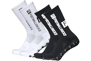 Dinjunxi Calzini Antiscivolo Calcio Uomo 2 Paia Calze Sportive Traspiranti, EU 39-46 / UK 6-11 Calze Grip Calcio Addensare Calzini per Calcio Pallacanestro Tennis Yoga Trekking