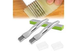VICBOU 2 PCS Shred Silk The Knife, Trancheuse à oignons en acier inoxydable, 2024 Upgrade Couteau à déchiqueter les oignons, Decoupe Legumes Coupe Legume pour Oignons Tomates Carotte Concombre