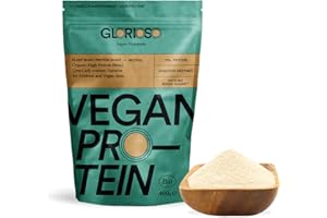 Proteína Vegana Sabor Neutro en Polvo 100% Bio - 400 g - Ideal para Dietas, Aumentar o Mantener Masa Muscular - Sin Lactosa ni Gluten - Glorioso Super Nutrients