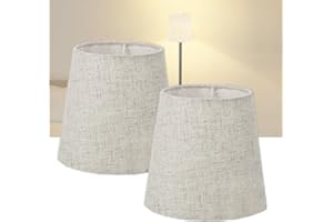 bangminda 2 Piezas Pantallas de Lámpara Pantalla de Tela para Lámpara de Mesa Lámpara de Araña Pantallas de Luz de Noche Pantalla de Lino para Lámpara Pared Pie 15x14x11cm