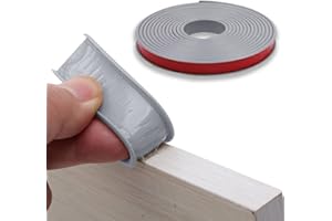 Boseago U-Shape Flexible Furniture Edge Banding, Self Adhesive TPE Flexible Edge Trim Protector Corner Guards for Cabinets Chairs Shelves Furniture Restoration (Gray, 16mm*5M)