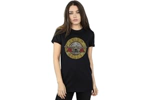 Guns N Roses Women's Vintage Bullet Logo Boyfriend Fit T-Shirt