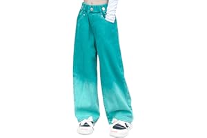 SEAUR - Girls Jeans Wide Leg Jeans Baggy Trousers Kids Denim Pants Mid Waisted Loose Straight Jeans Cute Age 4-15 Years