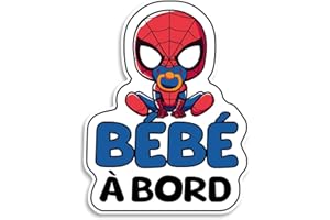 BRATIKI Bebe a bord voiture, Bébé Superhéro Araignée, Sticker bebe a bord Résistants aux UV et Waterproof, Autocollant Bébé a Bord Facile à Appliquer, Autocollant pour Voiture