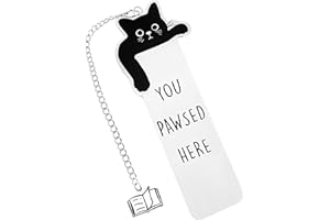 QACUU Creative Stainless Steel Cat Bookmark – Metal Book Mark for Book Lovers, Cute Book Gifts for Women, Men, Students, Readers, Animal Page Marker for Reading Enthusiasts