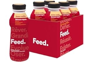 FEED. SMARTFOOD Feed. - Substitut de repas à boire riche en proteines - Vanille. - Pack de 6 x 500ml