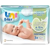 Uni Baby Sensitive Touch 156 Leaf Perfume-Free Wet Wipes, White, 6-12 Months (3 x 52 Pieces)