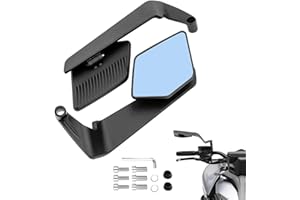 AULESSE Espejos retrovisores Moto Universal, Espejos Moto Stealth Winglet Ajustables Aleación de aluminio, M8/M10 Rosca para scooters y coches de calle MT07 MT09 Z900 Z1000 (Azul)