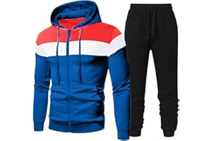 MXETWJEL Mens Tracksuit Set Full Zip Hoodie Top Bottoms Drawstring Joggers 2 Piece Sets Full Sleeve Hooded Gym Sweatsuits Plain Yoga Pants Outfit Clearance Drawstring Waistband Casual Athletic Sets Size S-3xl