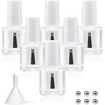 GTHER 20 Leere Nagellackflaschen 8 Ml – Transparentes Glas Mit Pinsel, Mischkugeln & Trichter, Zartes Rosa