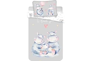 APTEX Baby Bettwäsche Hippos Nilpferd 100x135 cm