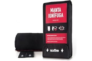 TEXFIRE TECHNICAL FABRICS TEXFIRE | Manta Ignífuga apagafuegos con Funda Textil. Certificación Norma UNE EN 1869. Marcado CE y Fabricada en España. Cumple RIPCI.