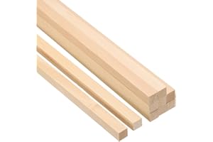 PATIKIL 3/8 Inch Dowel Rods Wood Sticks, 10 Pcs 8 Inch Long Square Wooden Dowels Unfinished Hardwood Sticks for Craft DIY Supplies