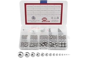 WMYCONGCONG Lot de 580 roulements à billes assortis en acier inoxydable 304 15 tailles 1-10 mm
