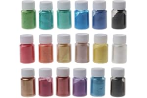 Geneic 18 colores de grado cosmético perlado de mica polvo jabón maquillaje arte colorante resina epoxi tinte perla pigmento joyería fabricación 10g