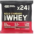 Optimum Nutrition Gold Standard 100% Whey Muscle Building and Recovery Protein Powder With Naturally Occurring Glutamine and BCAA Amino Acids, Double Rich Chocolate Flavour, Pack of 24, 24 x 31g