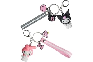 PiPi&W Porte Clé Kuromi Porte Cléf Animé Porte-clés Accessoires de Sac Pendentif Porte-clés pour Femmes Enfants Fille